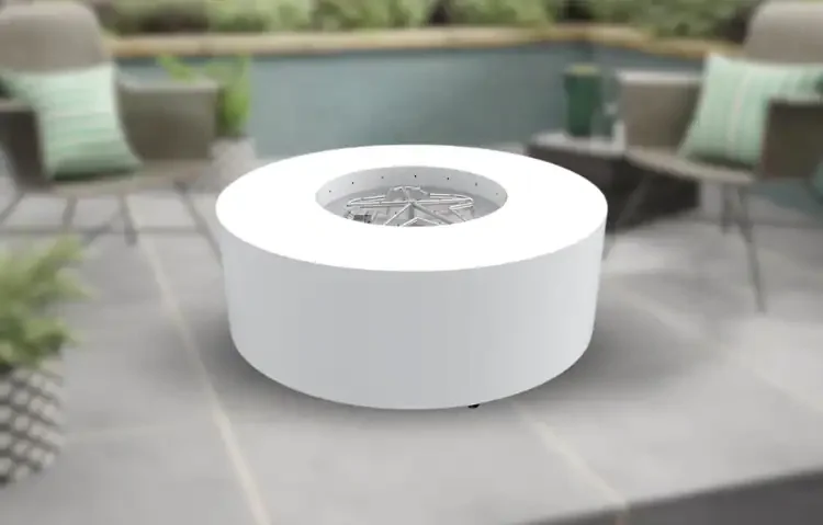 HPC Agni White Round Fire Pit Enclosure Electronic Ignition Series