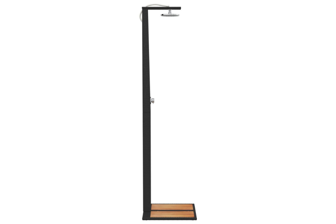 Outdoor Shower 50x55x224 cm in Black with Powder-Coated Steel