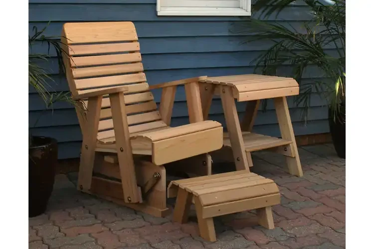 Cedar Twin Ponds Rocking Glider Chair Set