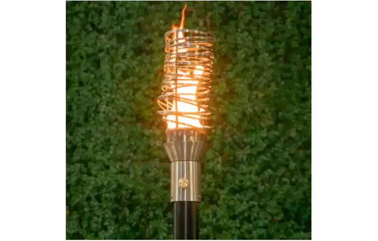 Cyclone Style Stainless Steel Gas Tiki Torch Head Lit