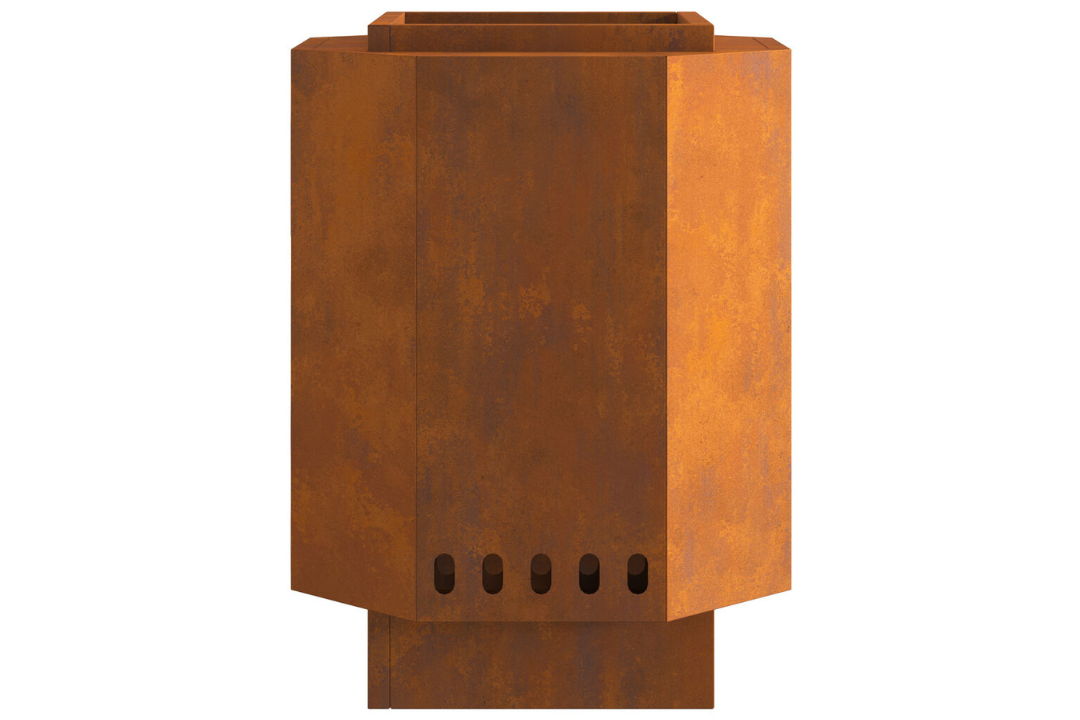 Smokeless Fire Pit 38 x 38 x 51 cm Steel in Brown Made of Weathering Steel