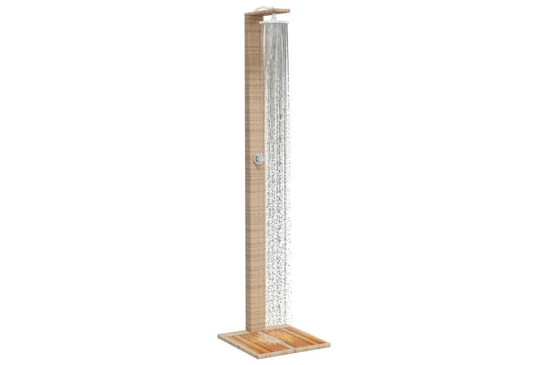 Outdoor Shower 50x55x224 cm in Beige with 220 cm Top Spray Height
