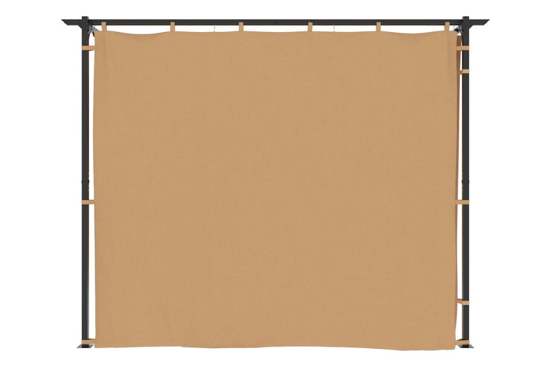 Durable Gazebo with Curtains 3x3 m Steel in Taupe