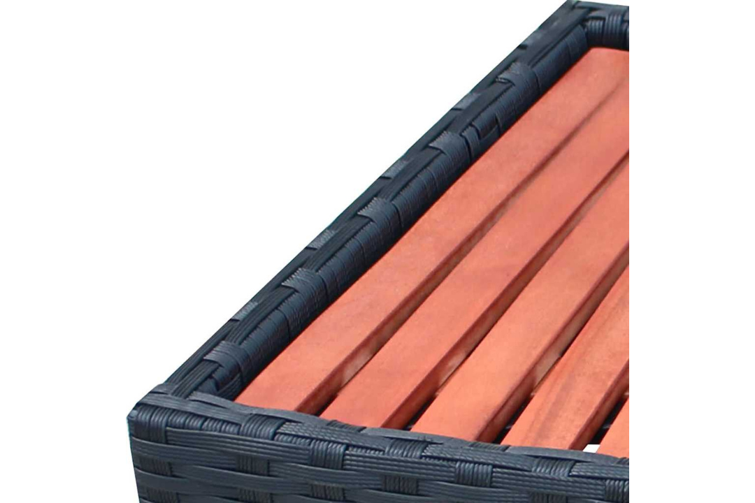 Minimalist Spa Step Poly Rattan 92 x 45 x 25 cm in Black