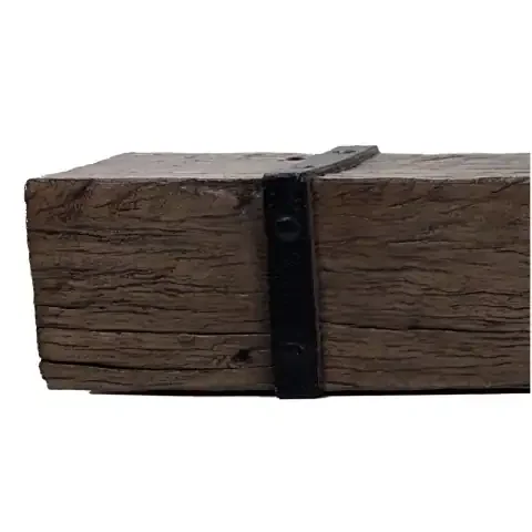 Banded Cast Stone Mantel Shelf Front View Closeup