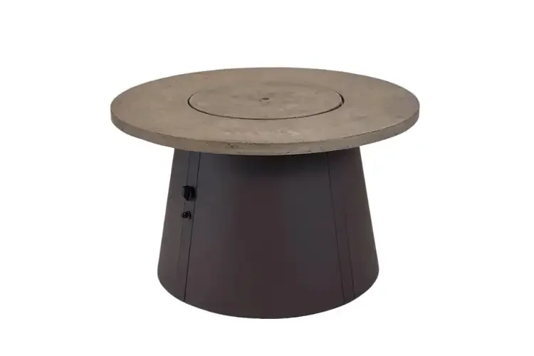 Cirvalo Fossil Brown Round Gas Fire Pit Table With Cover
