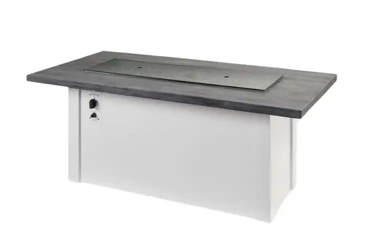 Havenwood 62" White Base Carbon Grey Top Gas Fire Pit Table Cover Included