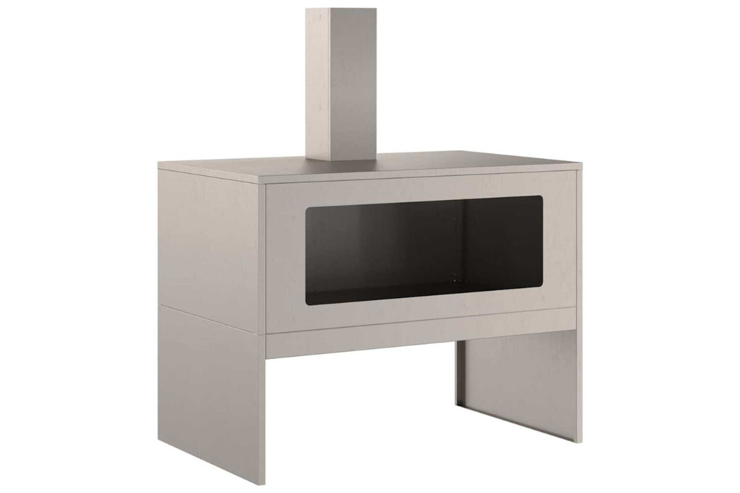 Fire Pit with Chimney 80 x 50 x 96 cm in Rusty Brown Weathering Steel in Original Color