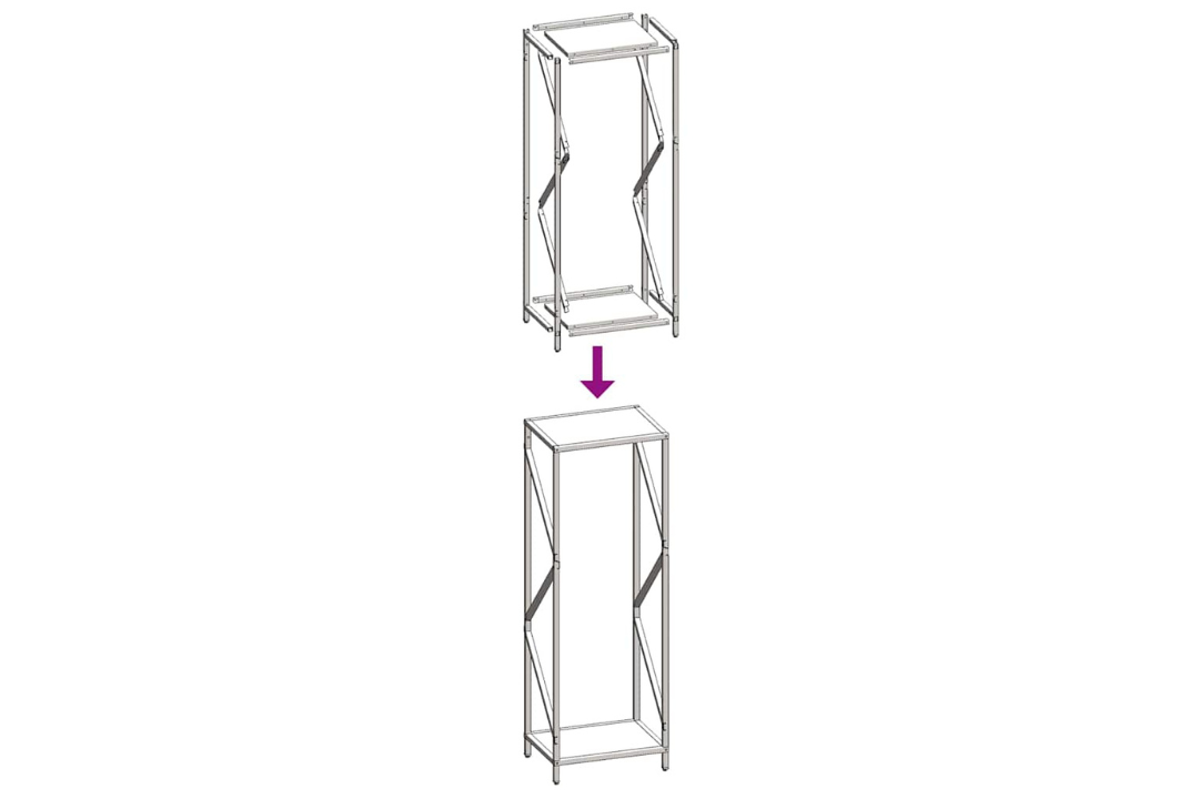 Firewood Rack 34 x 25 x 100 cm in Olive Green Made of Cold-Rolled Steel Easy Assembly