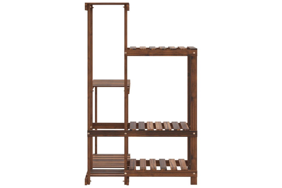 Durable Solid Wood Fir Flower Stand 62.5 x 61.5 x 101.5 cm in Carbonized Brown