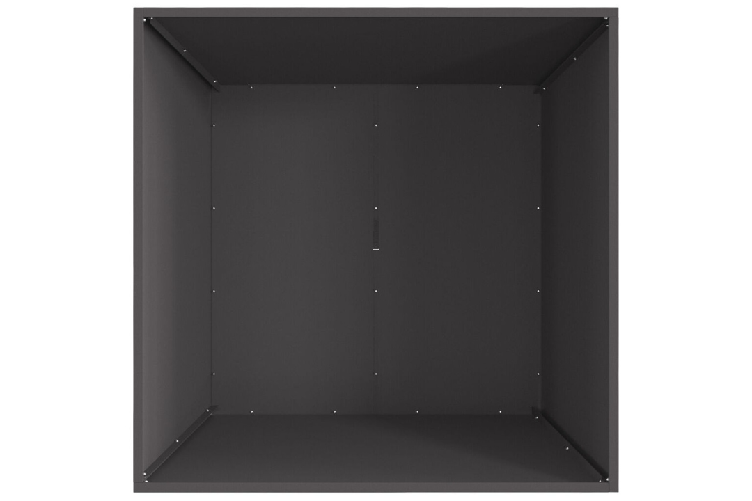 Fire Pit Square 80 x 80 x 40 cm in Black Powder-Coated Finish Cold-Rolled Steel