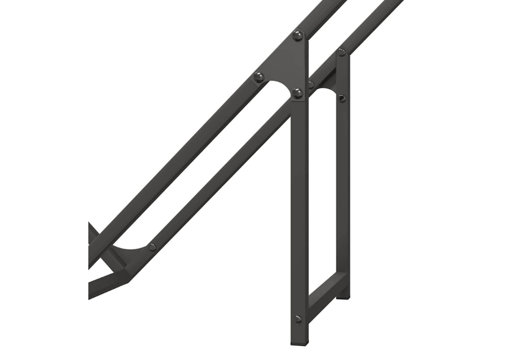 Sleek Firewood Rack 100 x 25 x 100 cm in Black Made of Cold-Rolled Steel