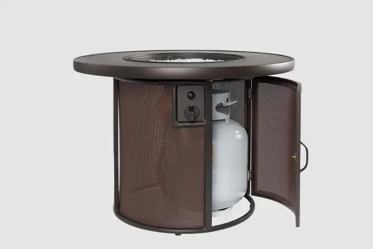 Stonefire Round Gas Fire Pit Table Access Door
