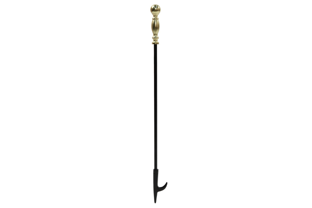 Sutton Fireplace Tool Set Poker in Polished Brass and Black Powder Coated Finish