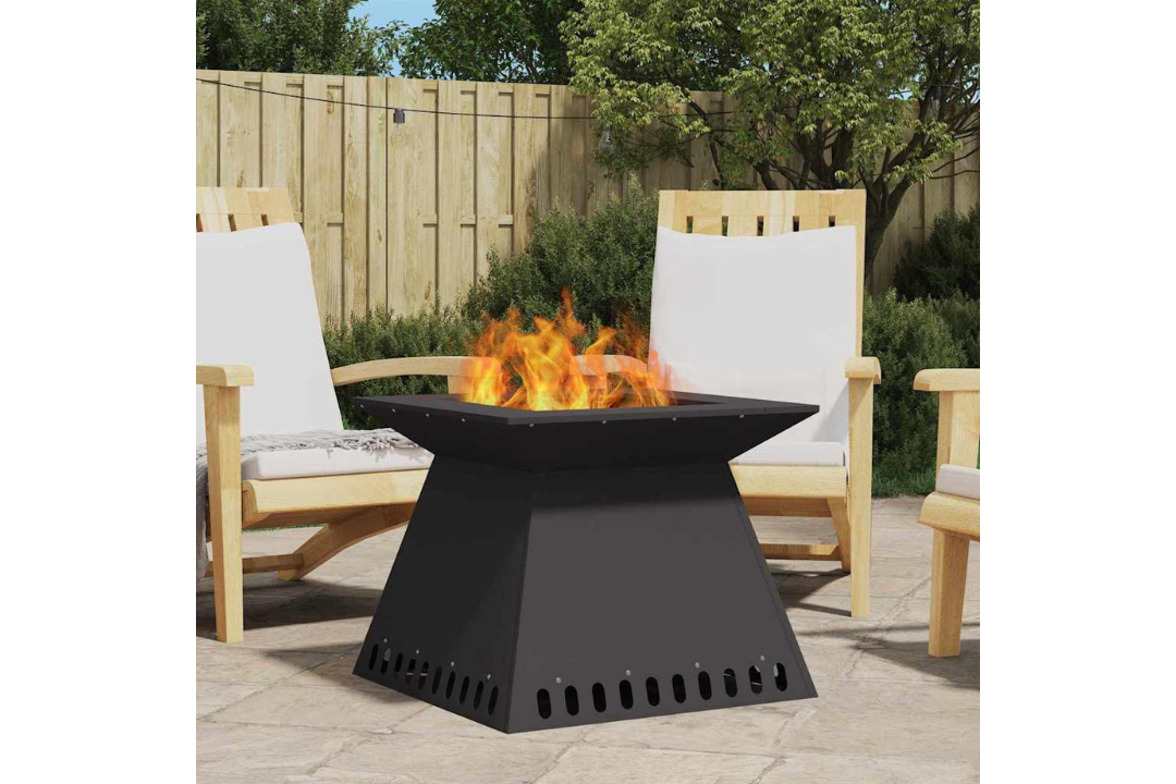 Fire Pit 60 x 60 x 50 cm in Black Cold-Rolled Steel