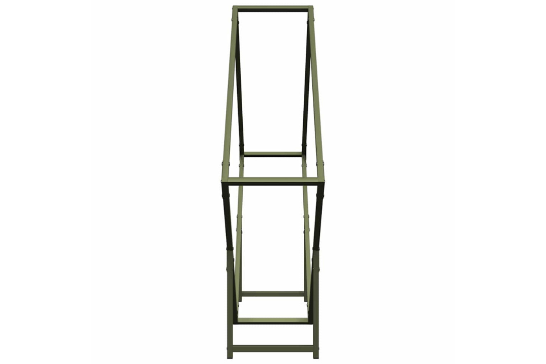 Space-Saving Firewood Rack 100 x 25 x 100 cm in Olive Green Made of Cold-Rolled Steel