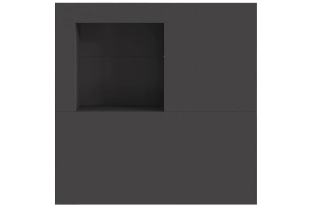 Modern Fire Pit with Log Storage 100 x 100 x 30 cm in Black Cold-Rolled Steel