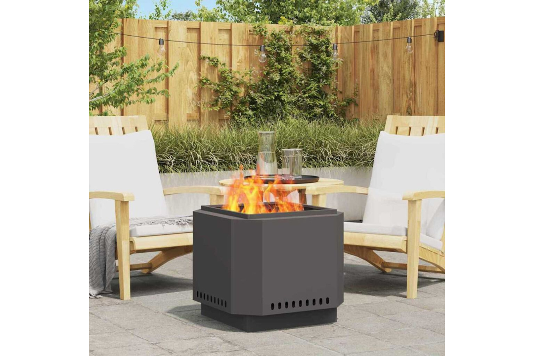 Smokeless Fire Pit 58 x 58 x 51 cm in Black Cold-Rolled Steel