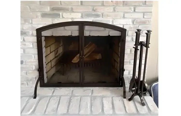 Addison 4-Piece Burnished Bronze Fireplace Tool Set With Arch Screen
