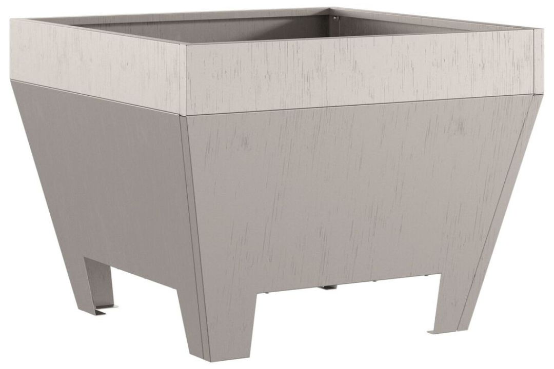 Square Fire Pit 50 x 50 x 38 cm in Rusty Brown Weathering Steel in Original Color