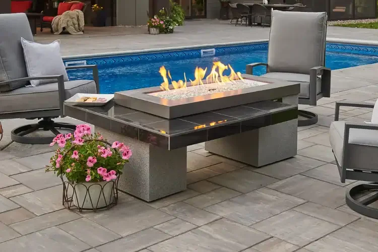 Uptown Black Linear Fire Pit Table