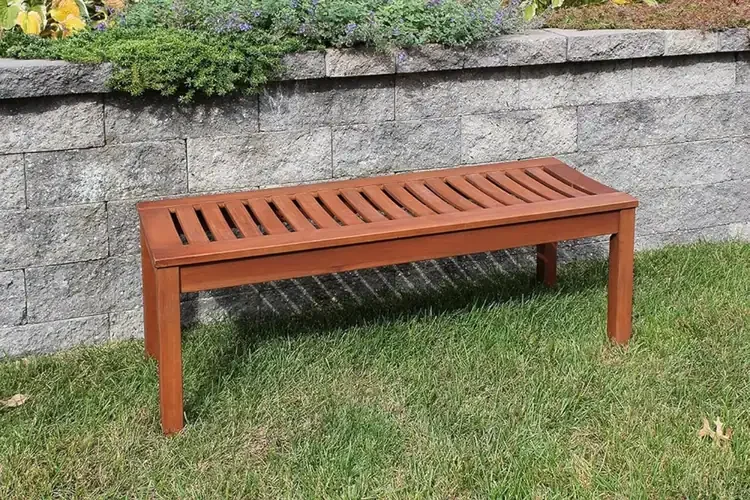 Backless Bench with Warm Natural Oil Finish