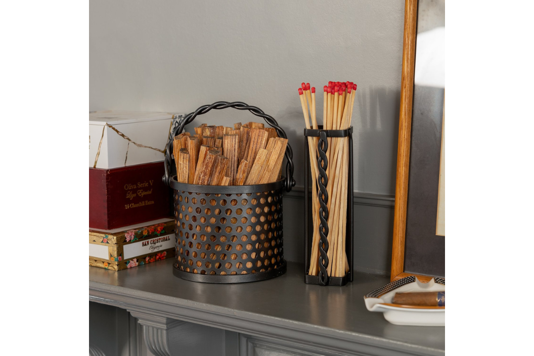Heavy-Duty Twisted Rope Fatwood Caddy with 4 lbs. Natural Fire Starters
