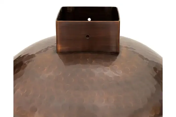 14" Hammered Burnt Copper Birdbath for 4x4 Posts With 3 1/2 Inches Base