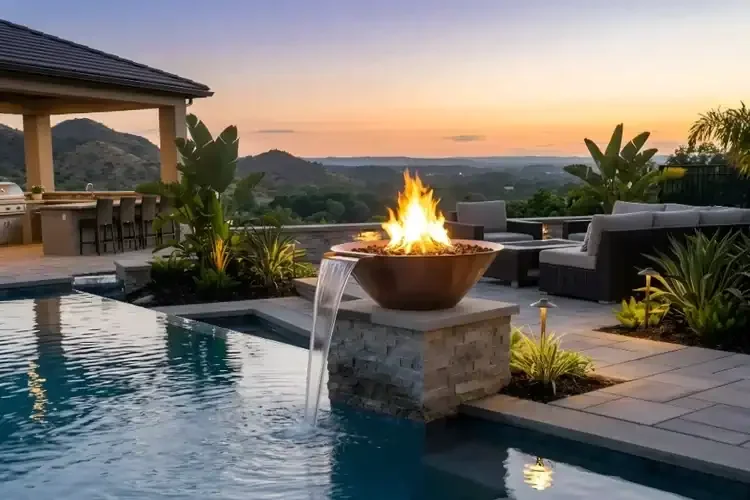 The Outdoor Plus 31" Remi Hammered Patina Copper – Fire & Water Bowl