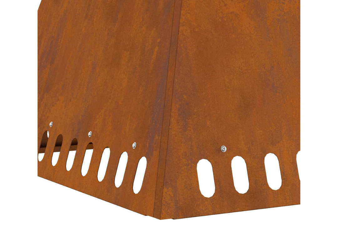 High-Quality Fire Pit 60 x 60 x 50 cm in Rusty Brown Weathering Steel