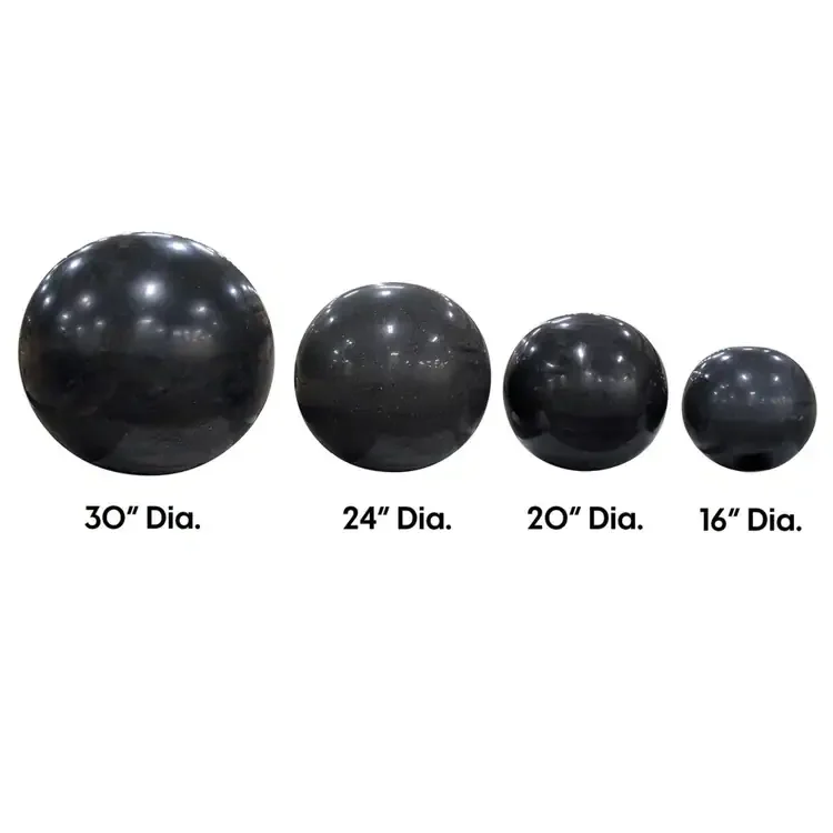 30" Black Granite Sphere Fountain Size Comparison