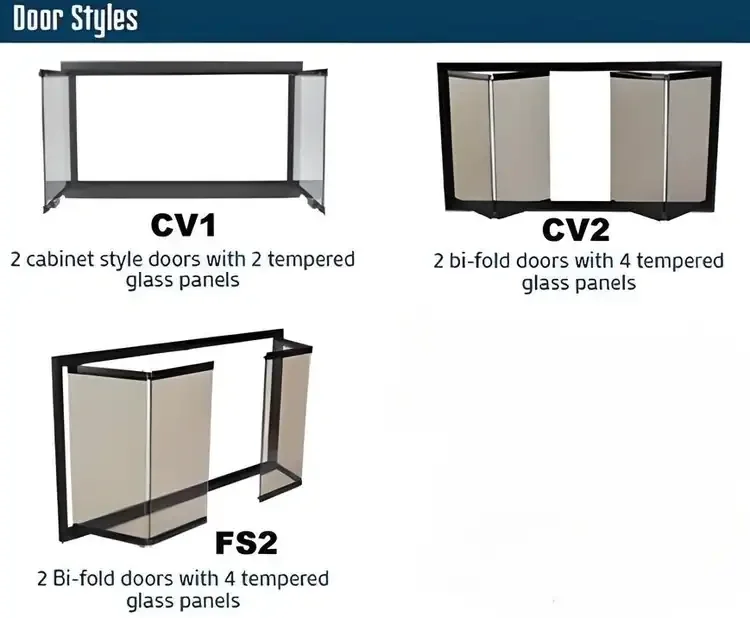Thin Line Inside Fit Fireplace Door - Door Styles