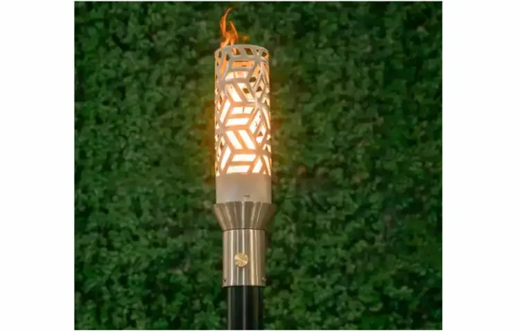 Cubist Stainless Steel Gas Tiki Torch Head Lit