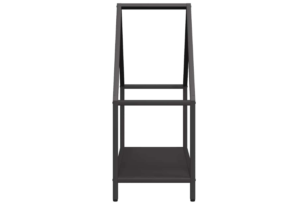 Sleek Firewood Rack 60 x 25 x 60 cm in Black Made of Cold-Rolled Steel