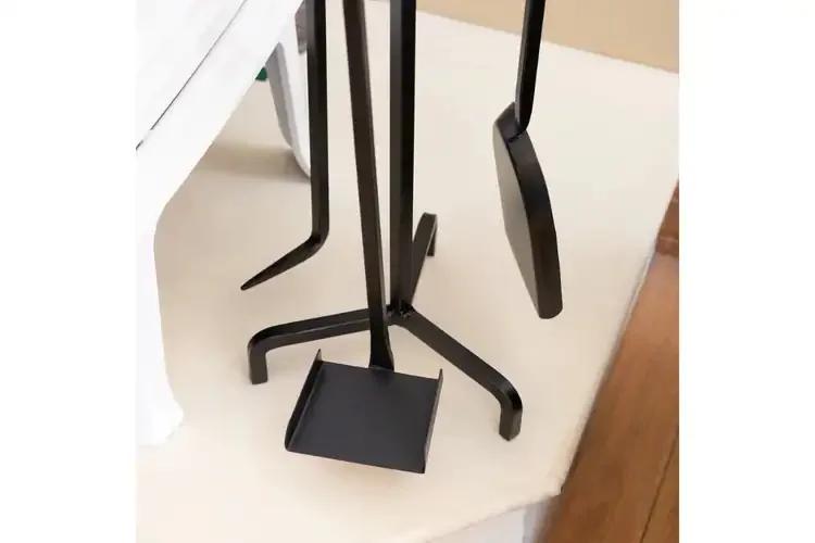 Berlin Mini Tool Set – Minimalist Wrought Iron Fireplace Accessories With Stable Tripod Stand