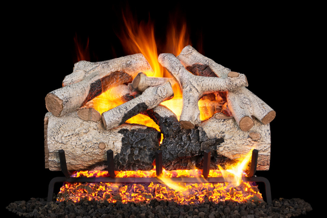 Real Fyre Burnt Aspen 30" Outdoor Gas Log Set with Burner