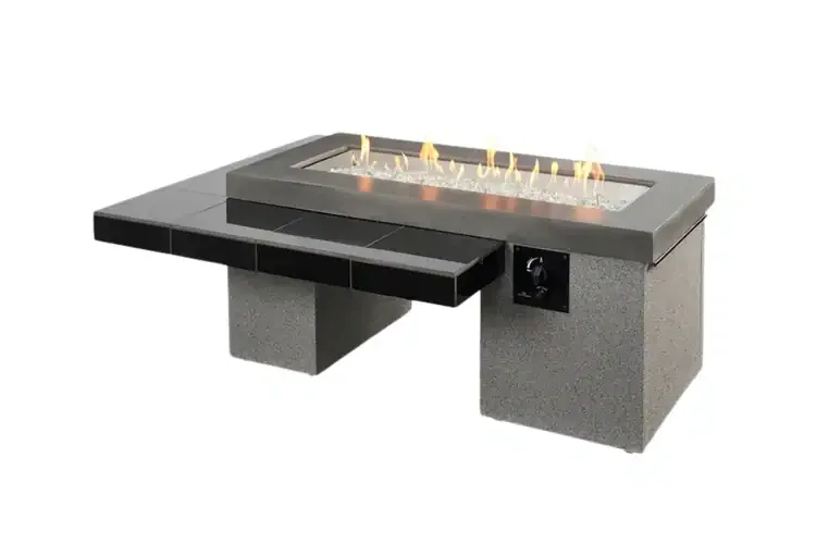 Uptown Black Linear Fire Pit Table