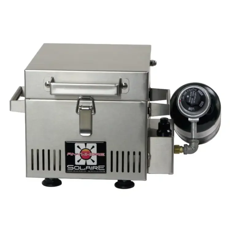 Weighing under 10 lbs., this portable infrared grill heats up in just 3 minutes, reaching 1,000°F to lock in juices and create restaurant-quality sears.