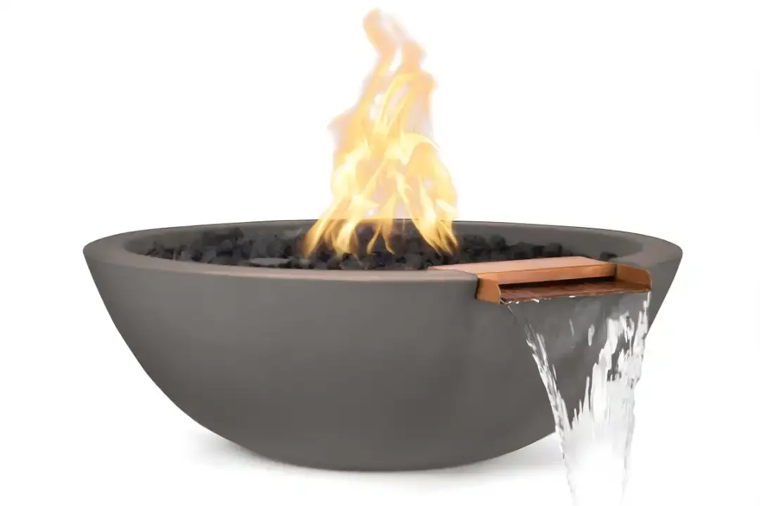 27" Sedona Fire & Water Bowl GFRC Concrete - Chestnut