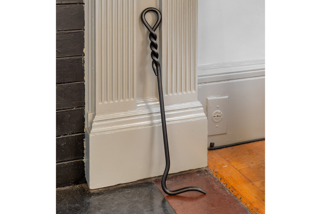 Rope Handle Mini Poker Fireplace Tools – Wrought Iron in Black Powder Coated Finish