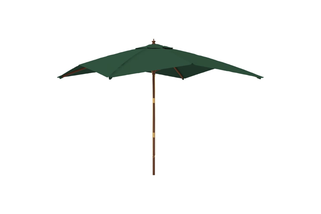 Garden Parasol with Wooden Pole 300x300x273 cm in Green