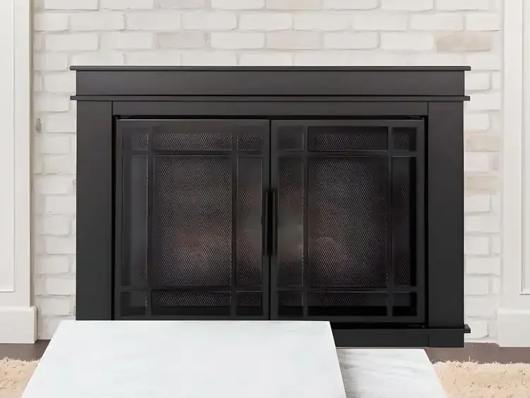 Finley Fireplace Glass Door Installed
