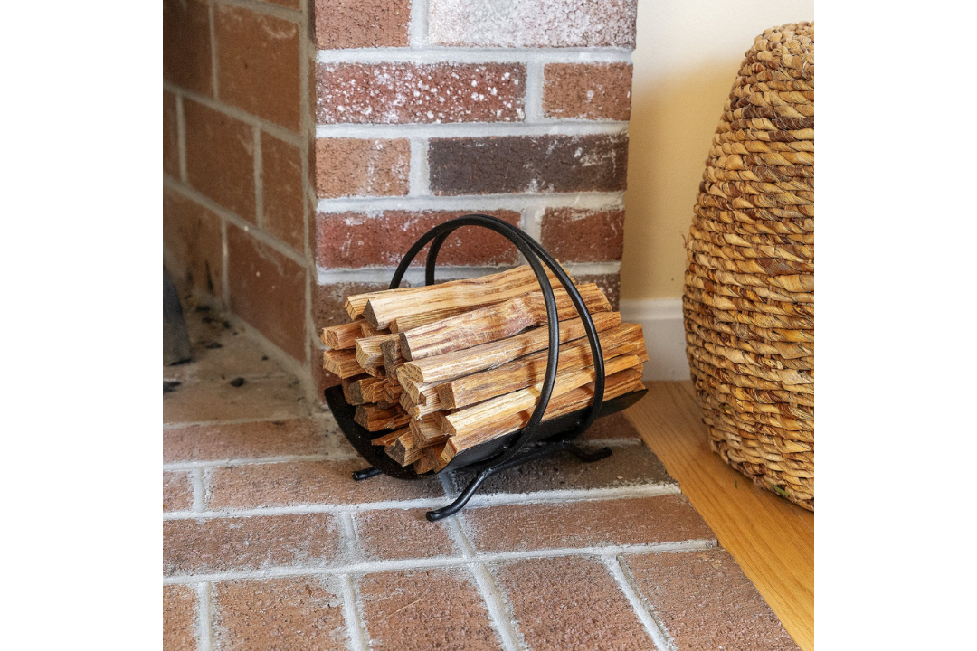 Colonial Fatwood Caddy – Wrought Iron Basket with 4 lbs. of Fatwood