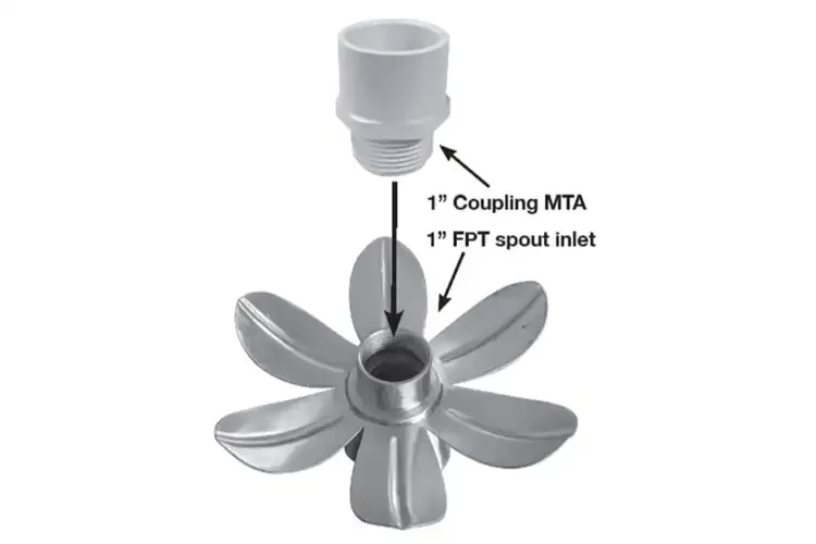Brass Flower Spout – 4 Petals Wildflower Water Feature for Garden Wall Easy to Install