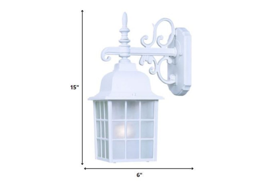 White Window Pane Lantern Wall Light Specifications