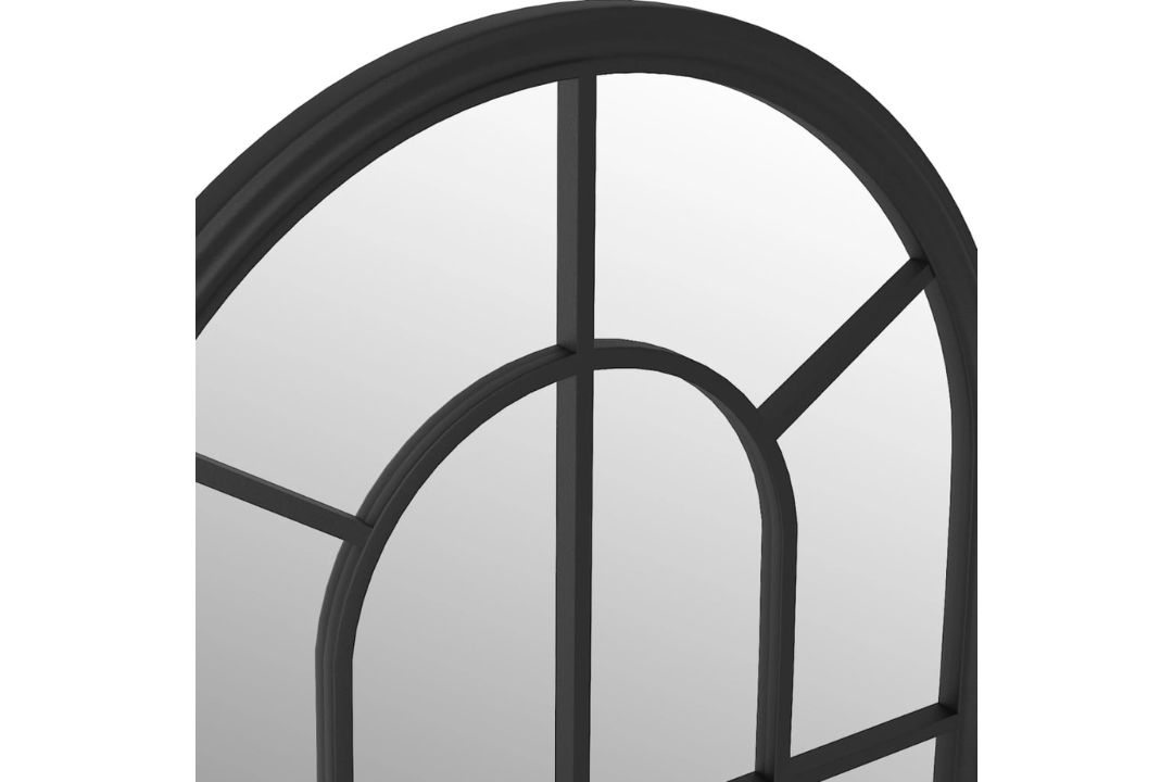 Elegant Vintage Arched Outdoor Garden Wall Mirror 60 x 45 cm in Black