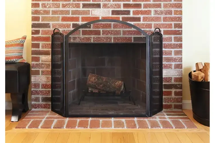 Arched Three-Fold Fireplace Screen