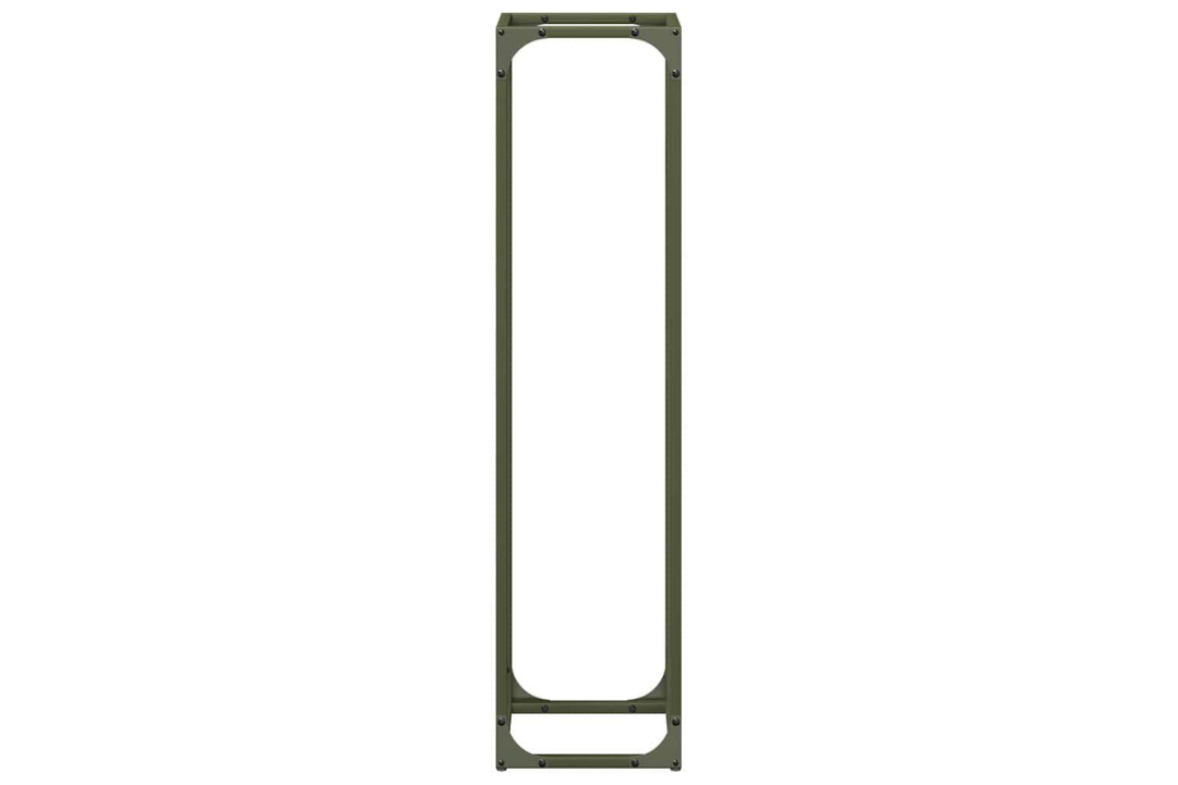 Space-Saving Firewood Rack 25 x 25 x 100 cm in Olive Green Made of Cold-Rolled Steel
