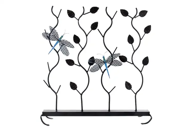Dragonflies Fireplace Summer Screen Made from Wrought Iron
