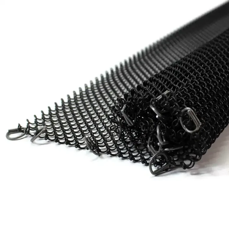 1/2" Hanger Rings Attached To The 30 Wide Mesh Curtain
